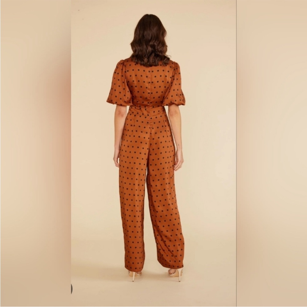 MINKPINK Elegant Rust Polka Dot Jumpsuit - Picture 2 of 5